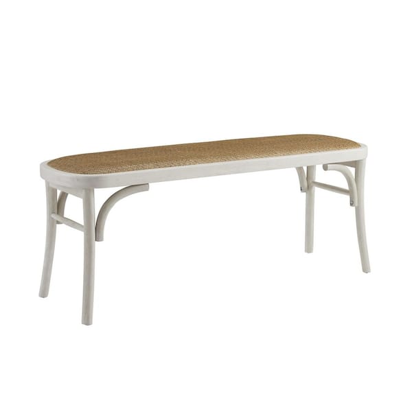 Linon Home Decor Bessey White Bentwood Bench 18.75 in. H x 48 in. W x 14.5 in D