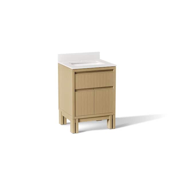 Solive 25 In. Light Oak Bath Vanity with Quartz Top