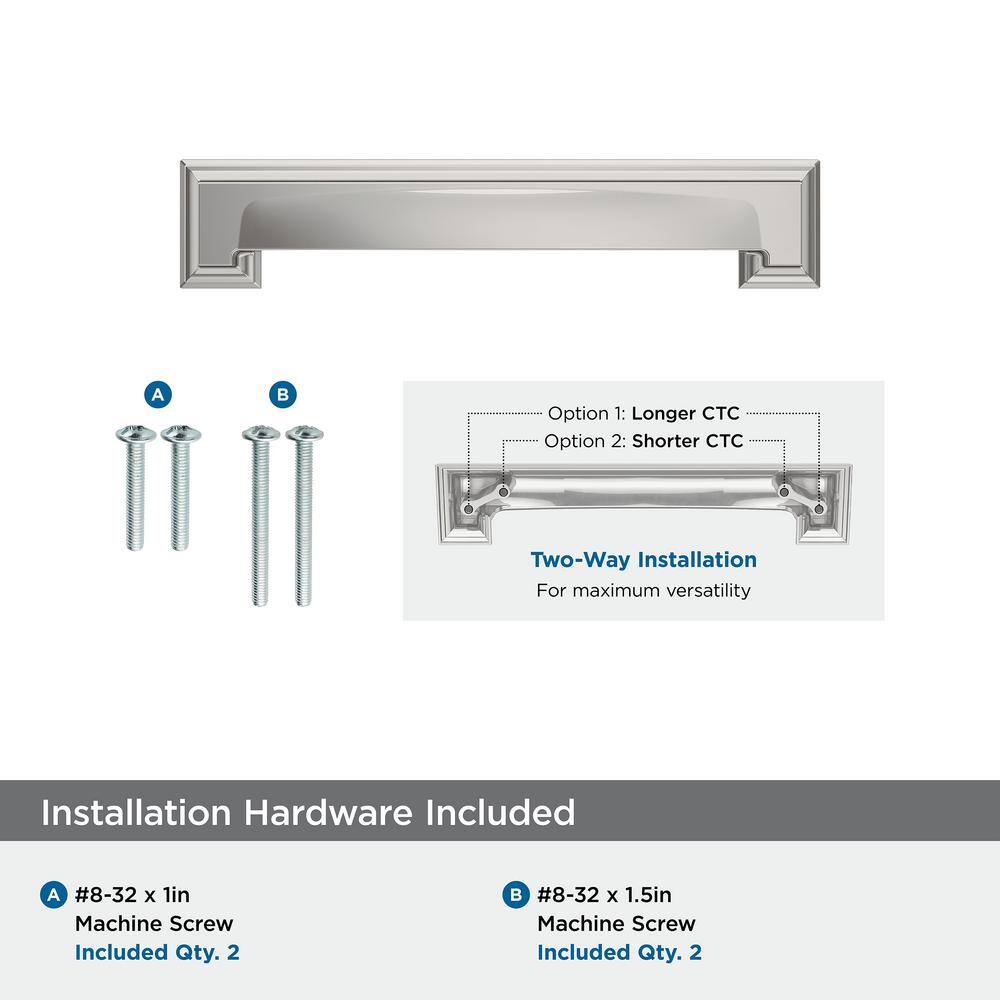Polished Chrome Traditional Cabinet Cup Pull with Mounting Hardware