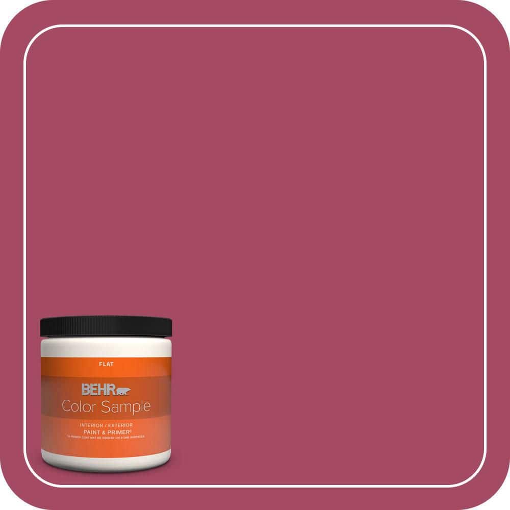 Deep Raspberry Paint Color BEHR PREMIUM PLUS 8 oz. #120D-5 Glazed Raspberry Flat Interior/Exterior ...