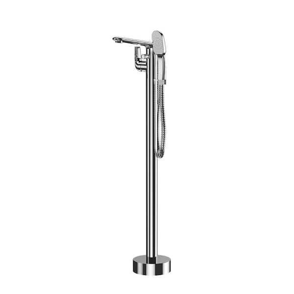Maincraft Single-Handle Freestanding Tub Faucet with Handheld Shower Head in Chrome