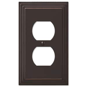 Aged Bronze Tiered 1-Gang Duplex Metal Wall Plate (4-Pack)