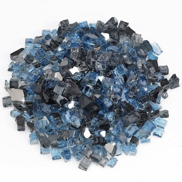 Unbranded 1/2 in. Premium Maui Breeze Reflective Mixed Fire Glass 10 lbs. Jar