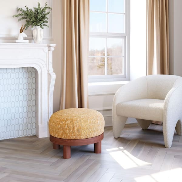 Gome 22.4 in. W Yellow 17.5 in. H End Table