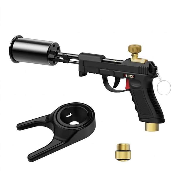 Propane Grill Torch Gun Adjustable Flame with Safety Lock Piezo Ignition Windproof Outdoor Cooking Searing