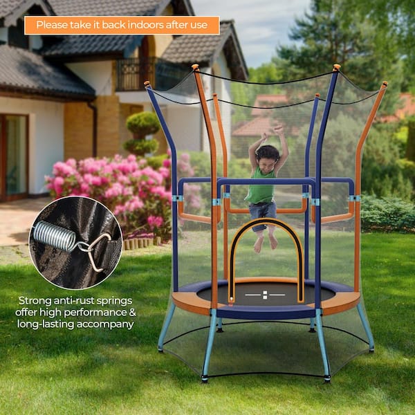 Gymax Kids Mini Trampoline with 59 in. Higher Enclosure Net Gymax Kids Mini Trampoline with 59 in. Higher Enclosure Net