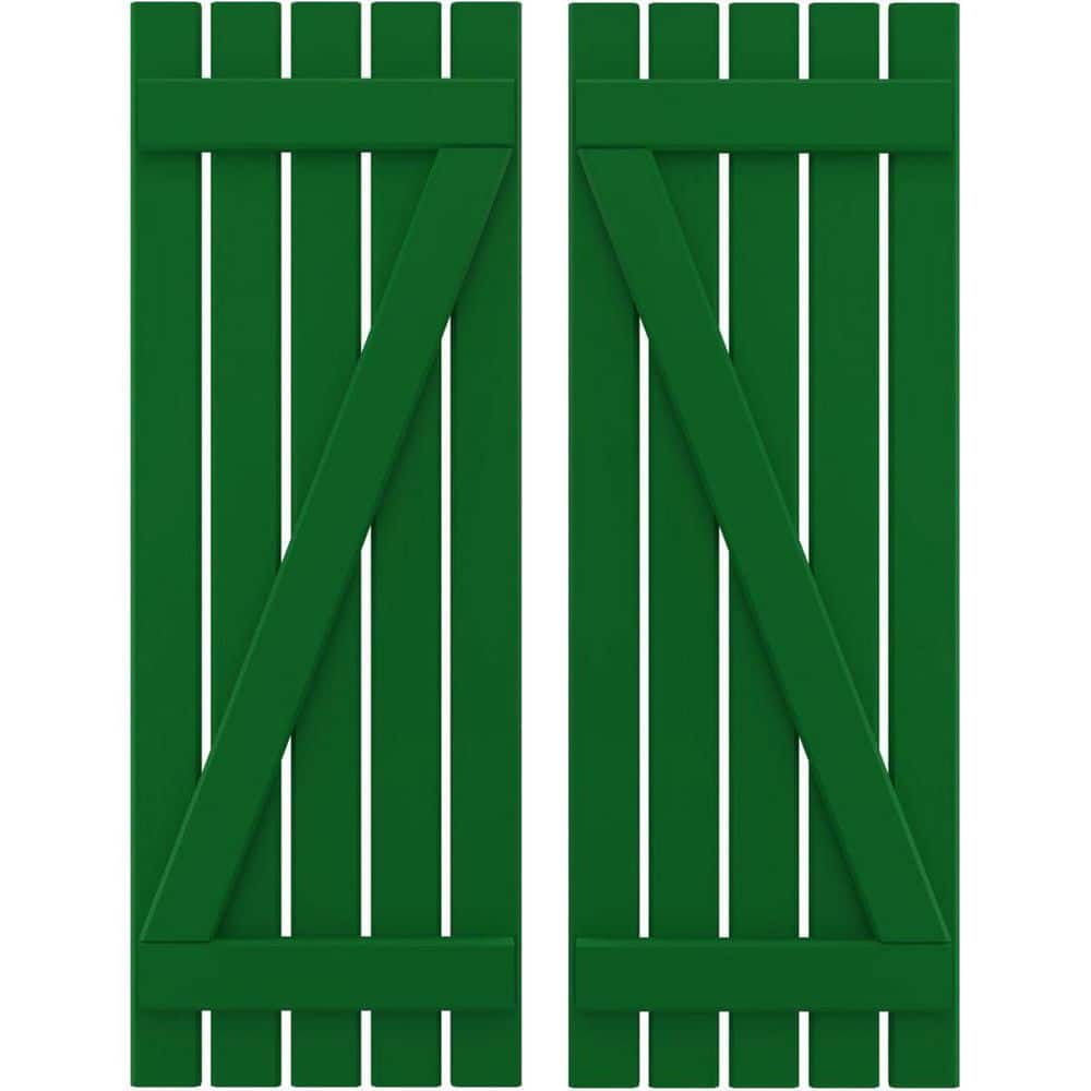 19-1/2 in. W x 56 in. H Americraft 5-Board Exterior Real Wood Spaced Board and Batten Shutters in Viridian Green w/Z-Bar price history on PriceWatchPro