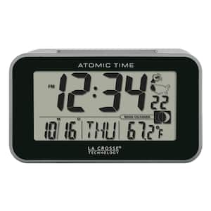 Atomic Digital Table Alarm Clock with Temperature and Moon Phase