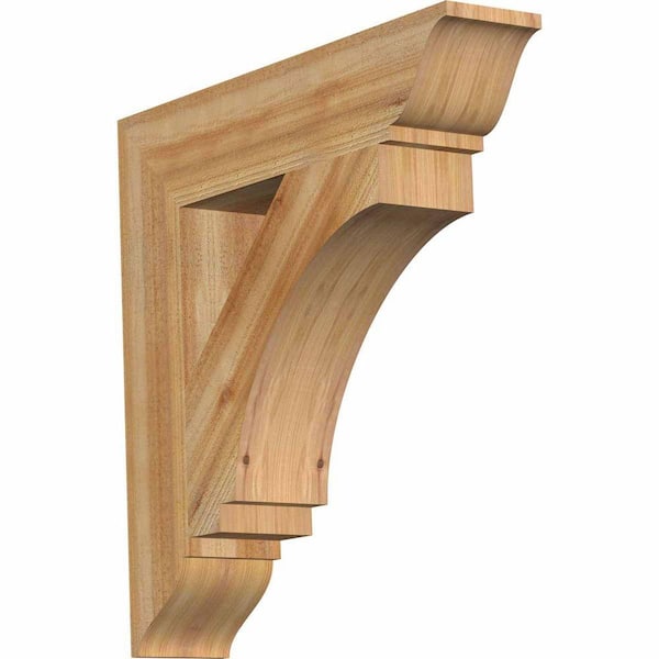 Ekena Millwork 6 in. x 30 in. x 30 in. Western Red Cedar Imperial Traditional Rough Sawn Bracket