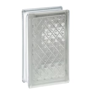 3 in. Thick Series 4 in. x 8 in. x 3 in. (10-Pack) Diamond Pattern Glass Block (Actual 3.75 x 7.75 x 3.12 in.)