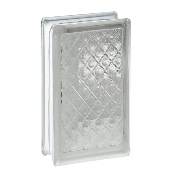 Clearly Secure 3 in. Thick Series 4 in. x 8 in. x 3 in. (10-Pack) Diamond Pattern Glass Block (Actual 3.75 x 7.75 x 3.12 in.)