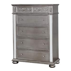 17.625 in. Silver 4-Drawer Chest of Drawers