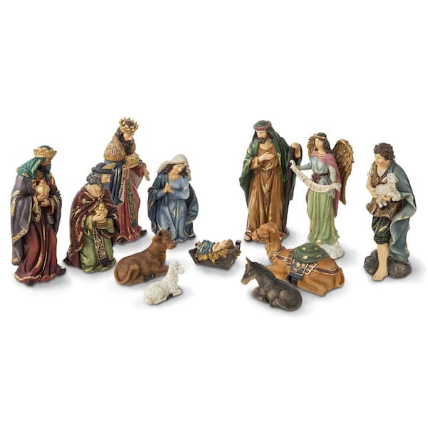 10 in. H Resin Nativity Figurine Set (12-Pieces)