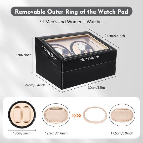 Watch Winder 6 Watches With Quiet Motor - 21 Rotation Modes | JQUEEN