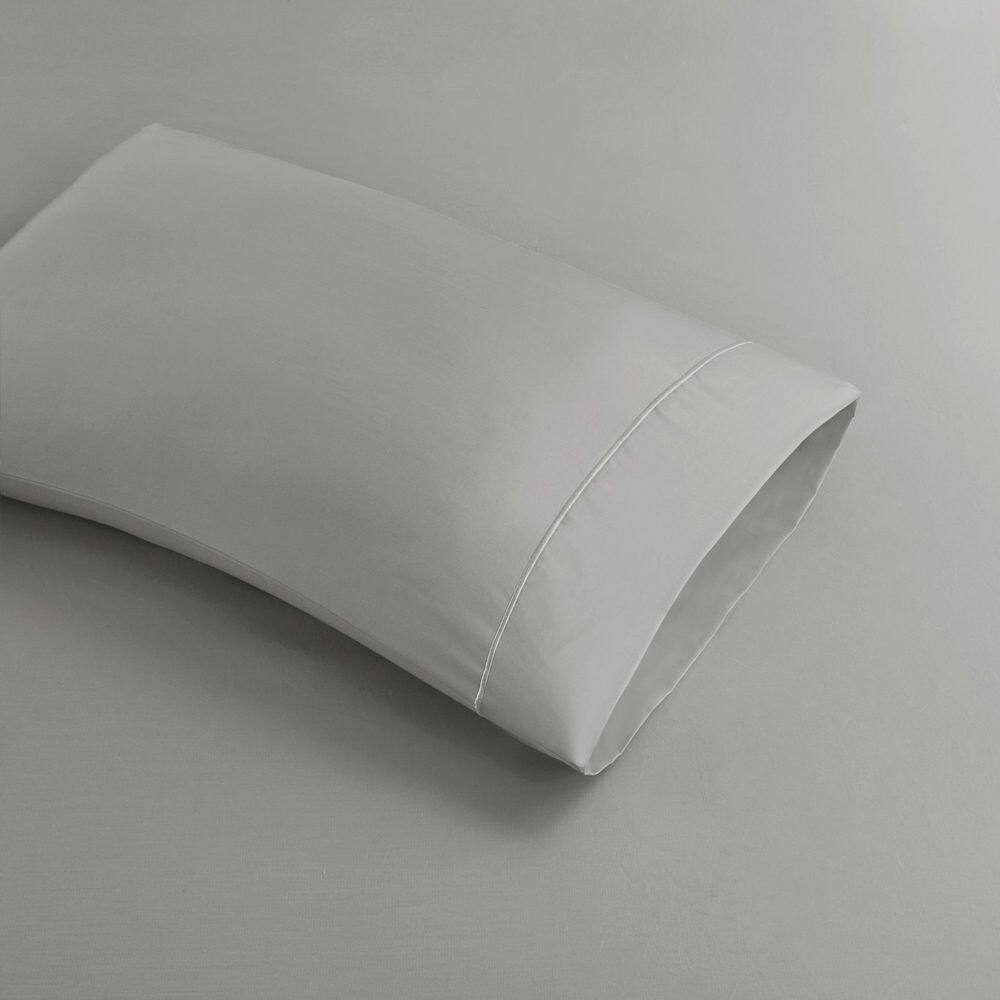 Queen Light Grey Cotton Sheet Set with Baratta Hemstitching