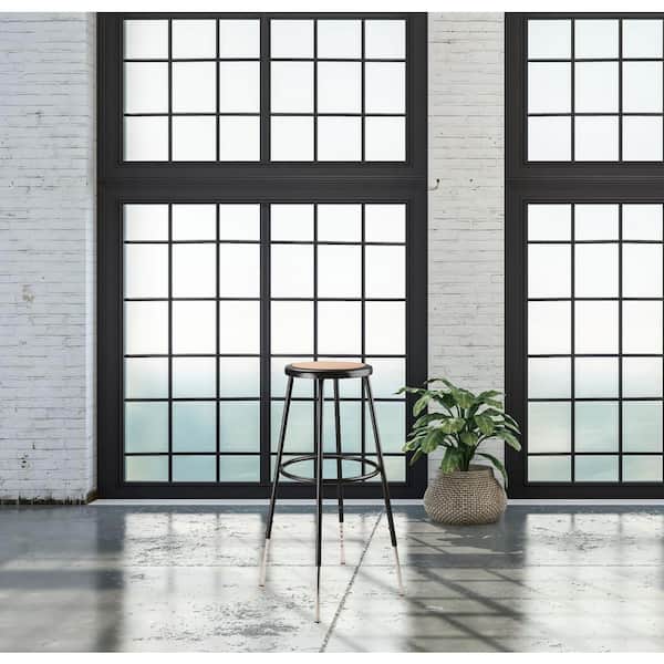 32 -39 in. Black Height Adjustable Heavy Duty Steel Frame Stool With Masonite Seat (Pack of 2)