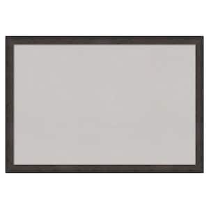 Dappled Black Brown Narrow Wood Framed Grey Corkboard 39 in. x 27 in. Bulletin Board Memo Board