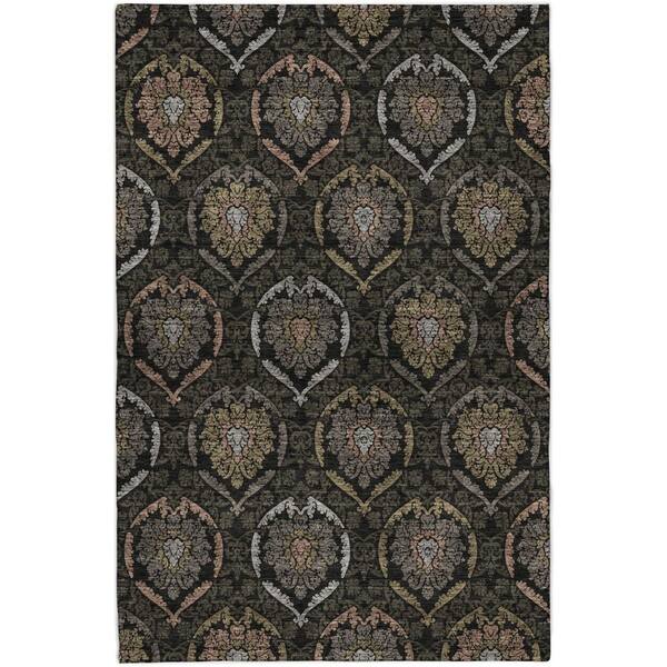 Dream Shag Premium Machine Washable Abstract ADS809 Black 8 ft. x 10 ft. Area Rug