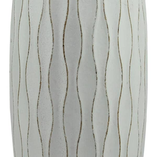 Stonebriar Collection 12 in. H Weathered Wood Decorative Vase in