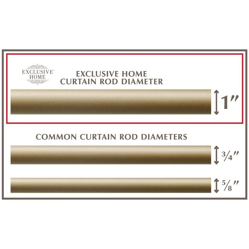 Gold Adjustable Curtain Rod with Square Finials, 66"-120"