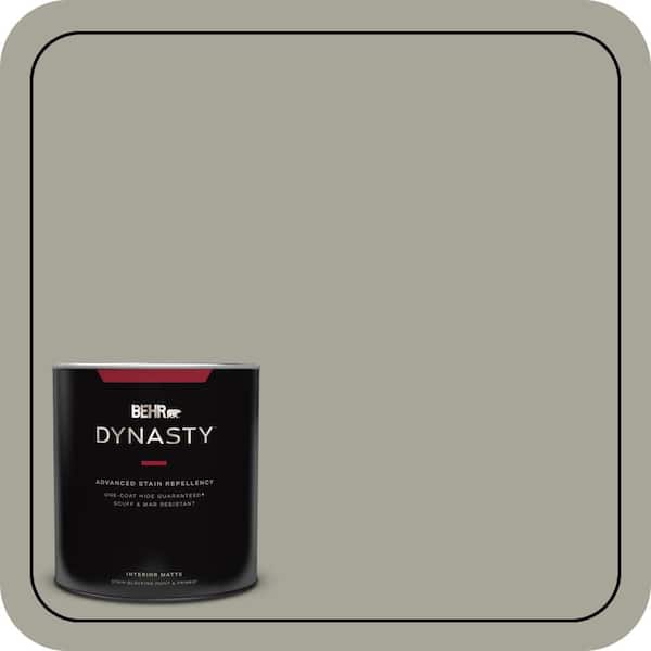 BEHR DYNASTY 1 Qt. #N370-4A Historical Gray One-Coat Hide Matte Interior Stain-Blocking Paint & Primer