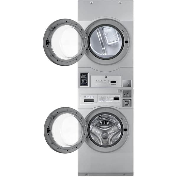 Commercial Grey Laundry Center with 3.5 cu. ft. Washer and 7 cu. ft. Electric Dryer ,Coin-Operated and Free Use