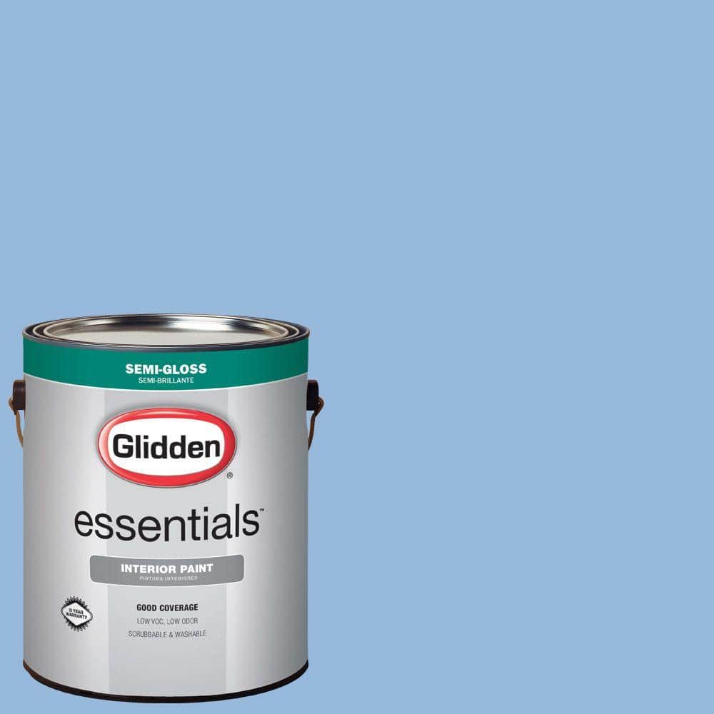 Glidden Essentials 1 Gal Hdgv15 French Country Blue Semi Gloss Interior Paint Hdgv15e 01sn The Home Depot
