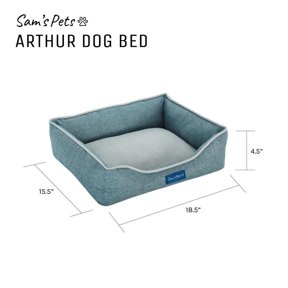 Teal and Gray Polyester Elevated Outdoor Pet Bed, X-Small