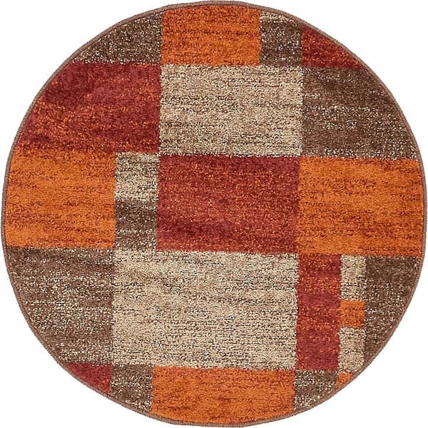 Unique Loom Autumn Providence Multi 3' 3 x 3' 3 Round Rug
