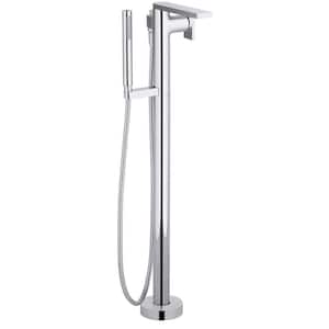 Composed Single Handle Claw Foot Tub Faucet with Bath Filler and Handshower in Polished Chrome