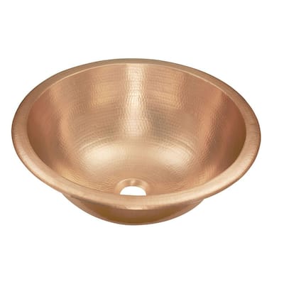 Born 16 in. Undermount or Drop-In Copper Bathroom Sink in Naked Unfinished Copper