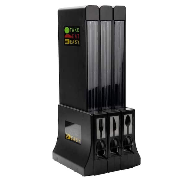 Mind Reader 10.25 in. L x 10.75 in. W x 24.5 in. H Utensil Dispenser Silverware Organizer, Black