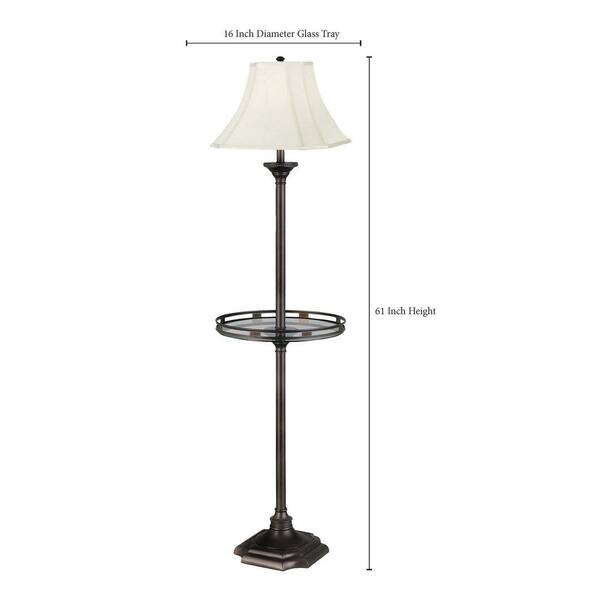 Burnished Bronze Floor Lamp With, Floor Lamp With Tray