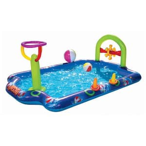 Big Splash 95 in. x 66 in. x 33 in. Inflatable Play Center Kiddie Pool with Beach Balls and Toss Rings