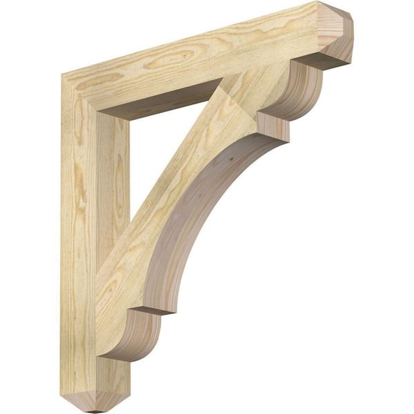 Ekena Millwork 4 in. x 28 in. x 28 in. Douglas Fir Olympic Craftsman Rough Sawn Bracket