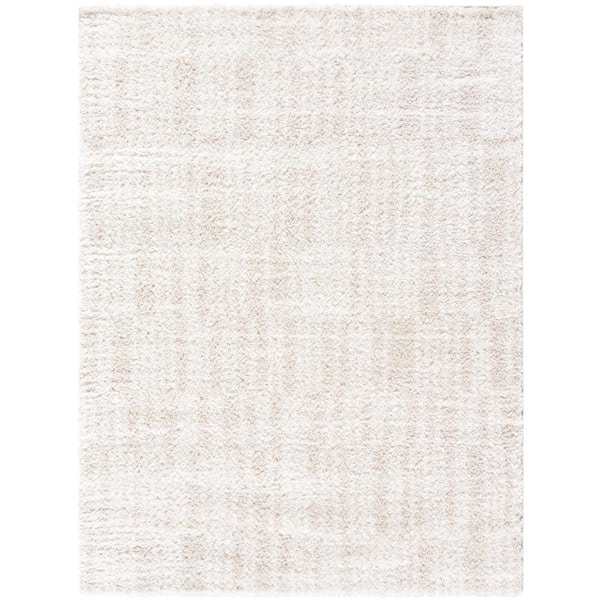 Cloudy Shag Beige/Ivory 5 ft. x 7 ft. Modern Indoor Area Rug