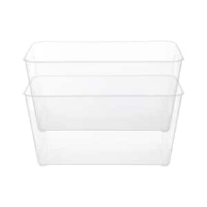 Storage Made Simple Organizer Bin with Handles in Clear (2-Pack)