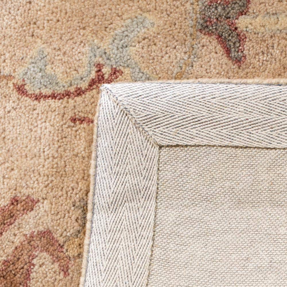 Handmade Taupe/Ivory Wool Tufted Rectangular Area Rug, 5' x 8'