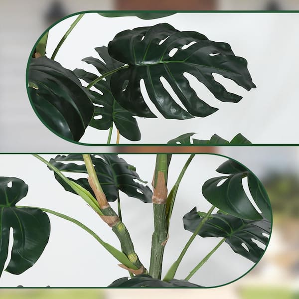 MOVECOM 6 ft. Realistic Artificial Monstera Deliciosa Plant in Pot