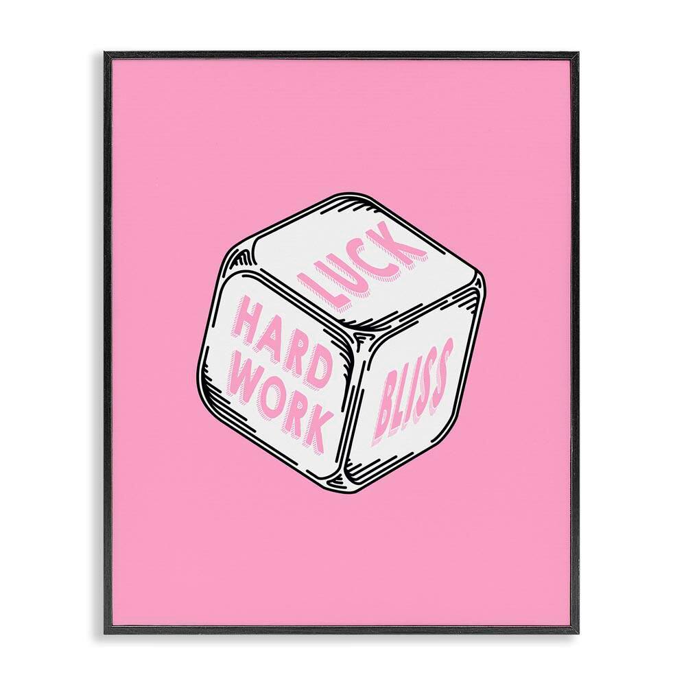 Pastel Pink Lucky Dice by Graffi*tee Studios Black Framed Typography Giclee Art Print 30 in. x 24 in. price history on PriceWatchPro