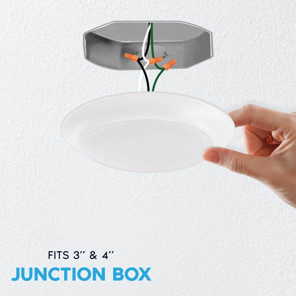 White 6-Inch LED Disk Light with Adjustable Color Temperature