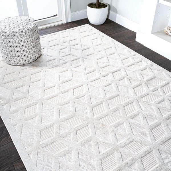  Mark&Day Area Rugs, 8x11 Nathaly Transitional Ivory