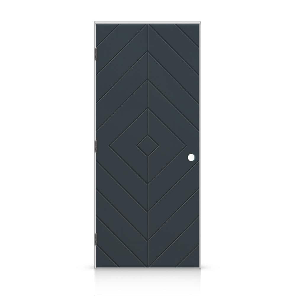 32 in. x 96 in. Diamond Right-Handed Hollow-Core Charcoal Gray Painted Smooth Composite Single Prehung Interior Door price history on PriceWatchPro