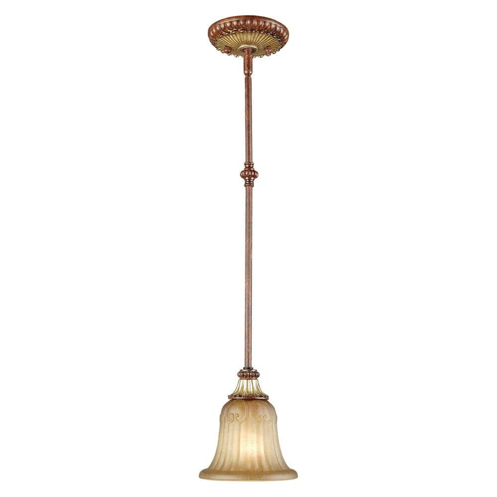 Livex Lighting Villa Verona 1 Light Verona Bronze With Aged Gold Leaf Accents Mini Pendant 8570