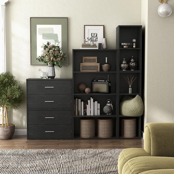 Furniture of America Quincy 23.7 in. Tall Stackable Black
