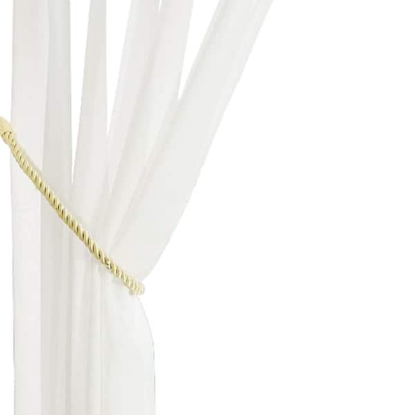 ITOPFOX Waterproof Outdoor Patio Curtain Detachable Sticky Tab Top for Easy Hanging, Unsling with 1 Curtain Rope in Beige
