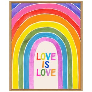 16 in. x 19.62 in. Love Loudly IV Valentine's Day Holiday Framed Canvas Wall Art