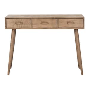 Albus 42 in. 3-Drawer Brown Wood Console Table