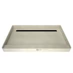 Redi Trench 48 in. x 72 in. Single Threshold Shower Base with Back Drain and Matte Black Trench Grate