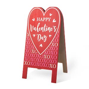 24 in.H Valentine's Double Sided Wooden Easel Porch Decor(KD)